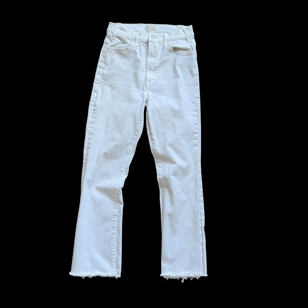 Mother The Hustler Ankle Fray Jeans Fairest Of Them All White Size 28 Flare